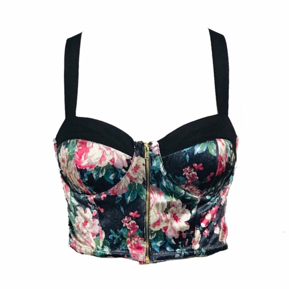 floral bustier crop top
